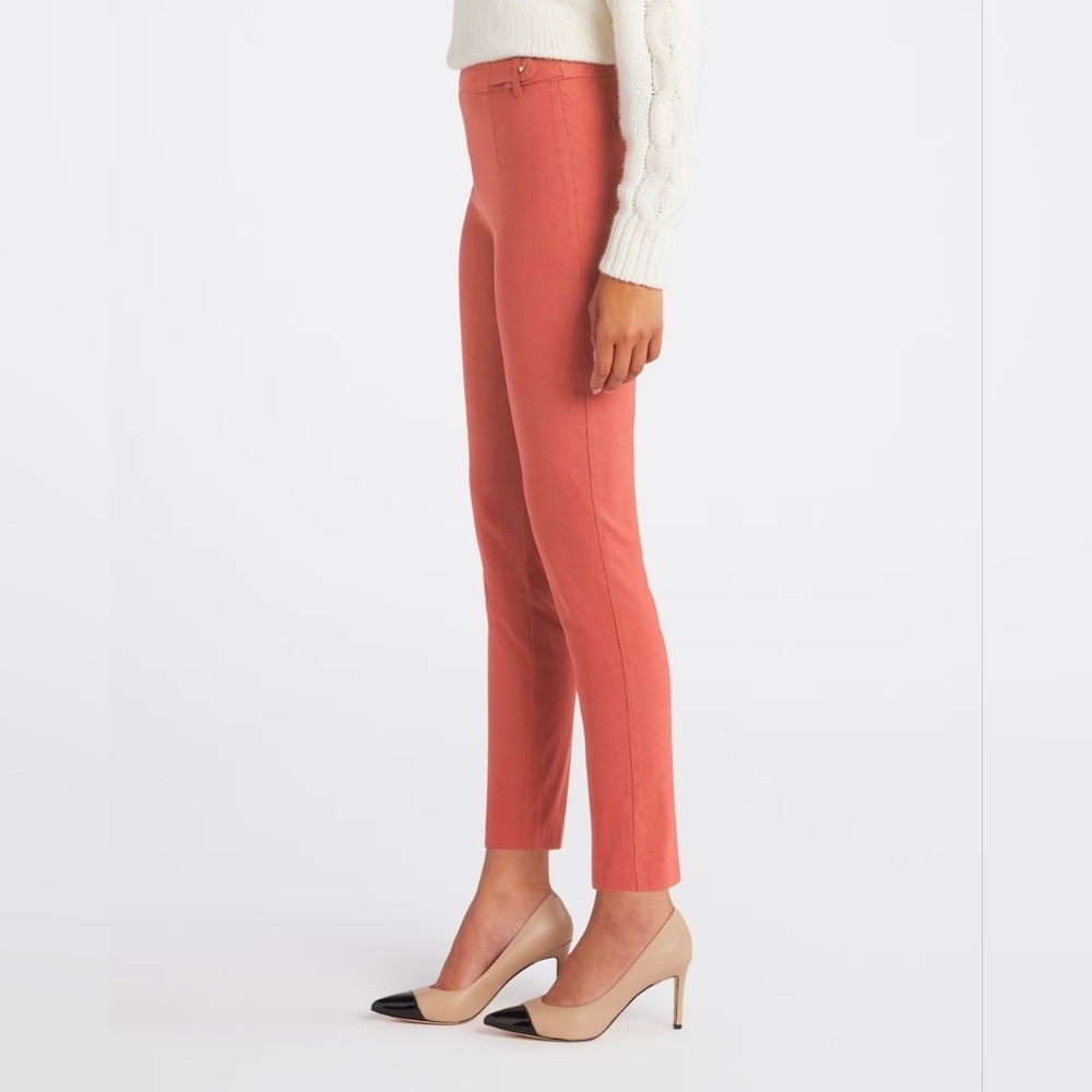 Violets & Roses Mid Rise Slim Ankle Pants Size 6 EUC Coral Pink - Picture 3 of 5